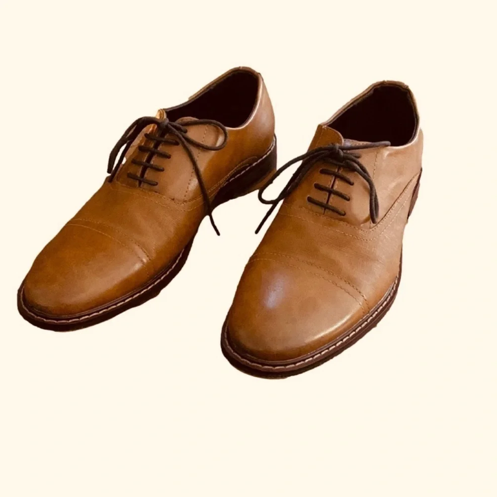 Enzo Feldini Mens Dress Shoes, Size 8M, Cognac